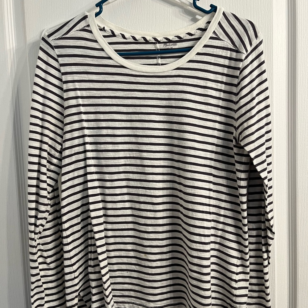 Madewell Black and White Long Sleeve Tee
